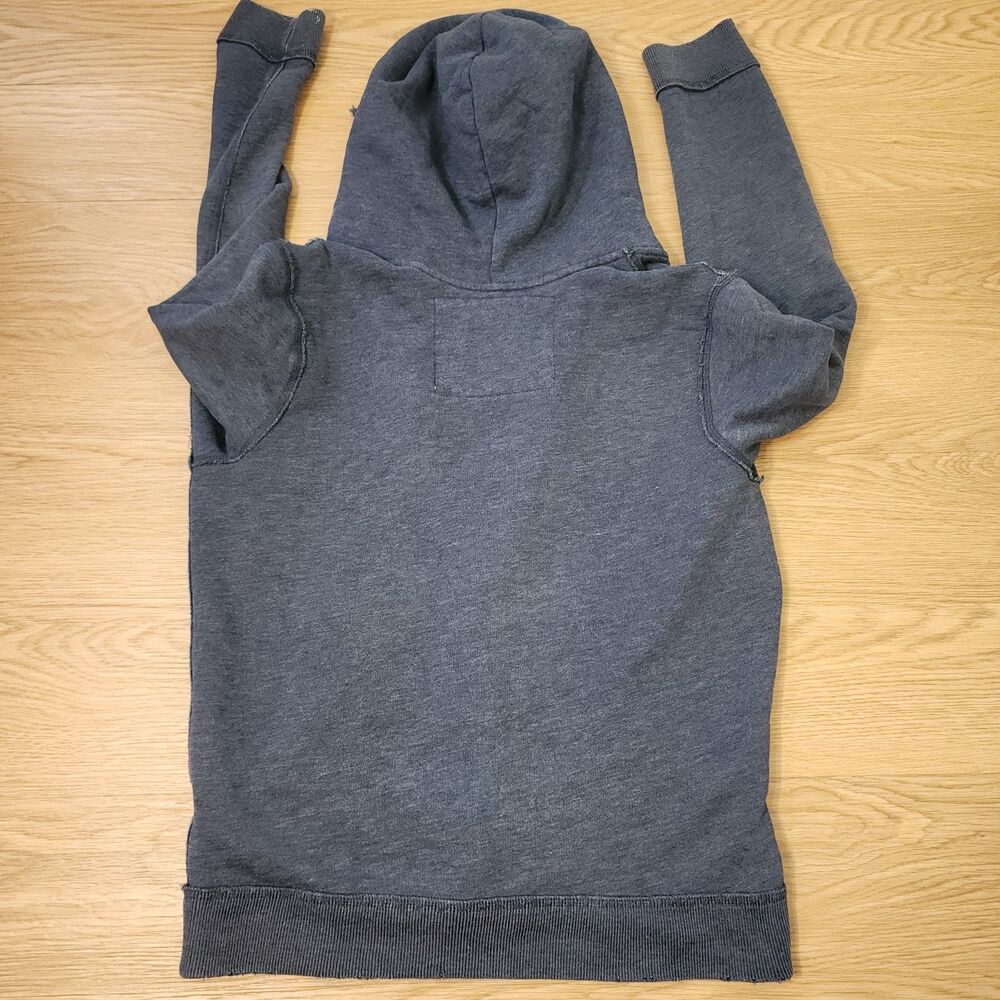 Abercrombie & Fitch Full Zip Hoodie Mens M Muscle Irregular Blue Spell Out Y2K - Picture 3 of 13
